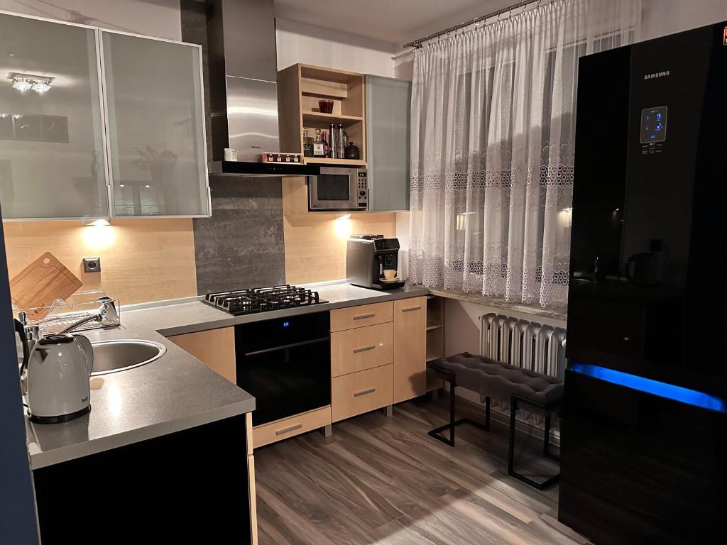 Kuchyň nebo kuchyňský kout v ubytování Be Inn - Luxury Apartment Gliwice