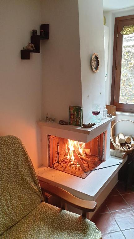 Posezení v ubytování Lo chalet Biancaneve