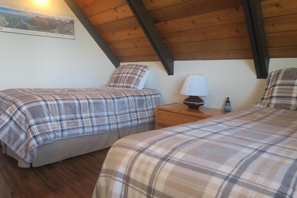 Postel nebo postele na pokoji v ubytování Chalet familial du Plateau