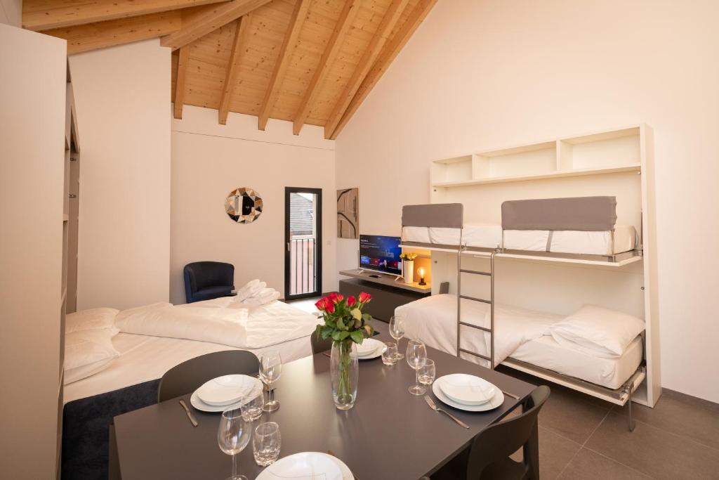 Postel nebo postele na pokoji v ubytování Residenza 3544