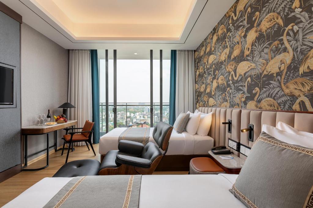 Posezení v ubytování Sayarsan Hotel Yangon