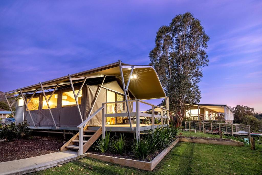 a house with a solarium on the side of it at BIG4 River Myall Holiday Resort in Bulahdelah