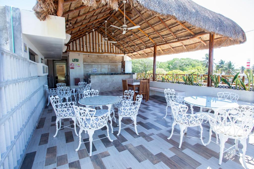Balkón nebo terasa v ubytování La Casona de Sisal Hotel