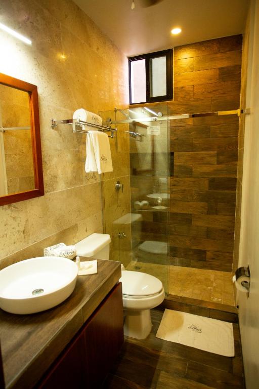 Koupelna v ubytování La Casona de Sisal Hotel