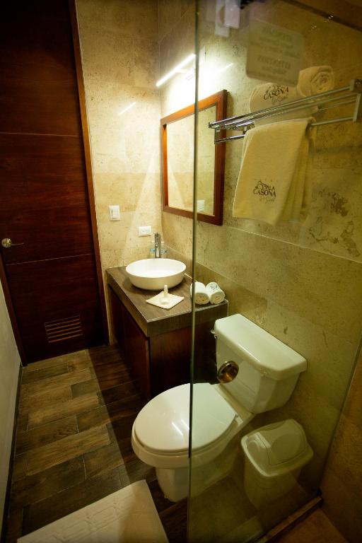 Koupelna v ubytování La Casona de Sisal Hotel