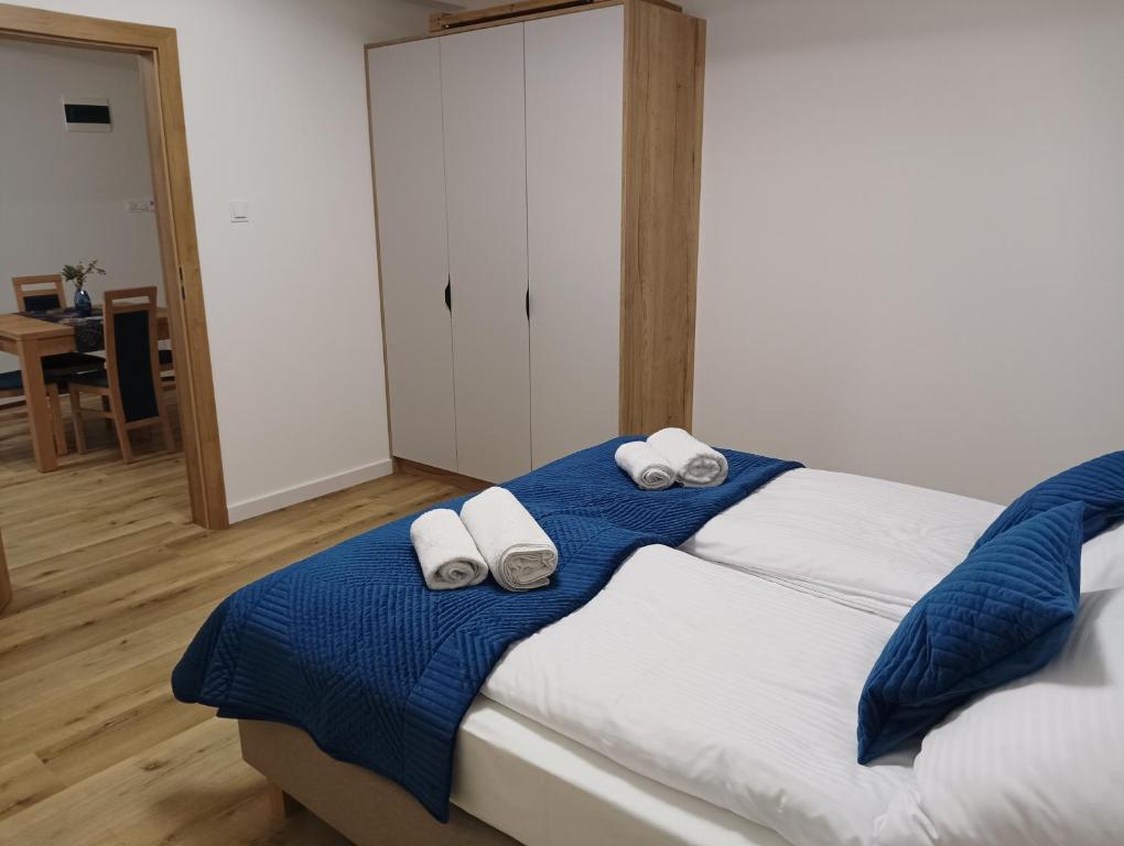 Postel nebo postele na pokoji v ubytování Apartamenty Bianka