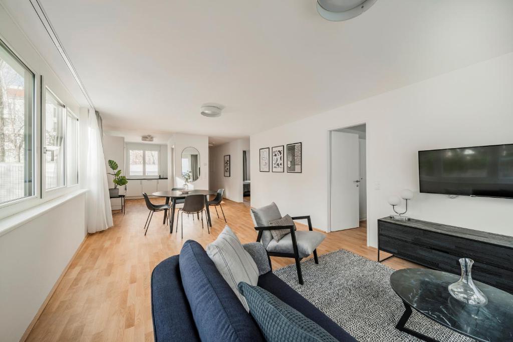 Telewizja i/lub zestaw kina domowego w obiekcie Arbio I Liv's Place Lux Apartments