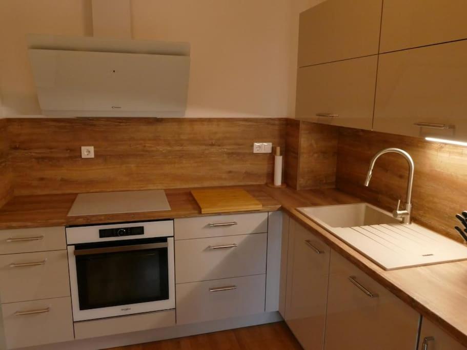 Kuchyň nebo kuchyňský kout v ubytování Forest Green Pohorje Apartment