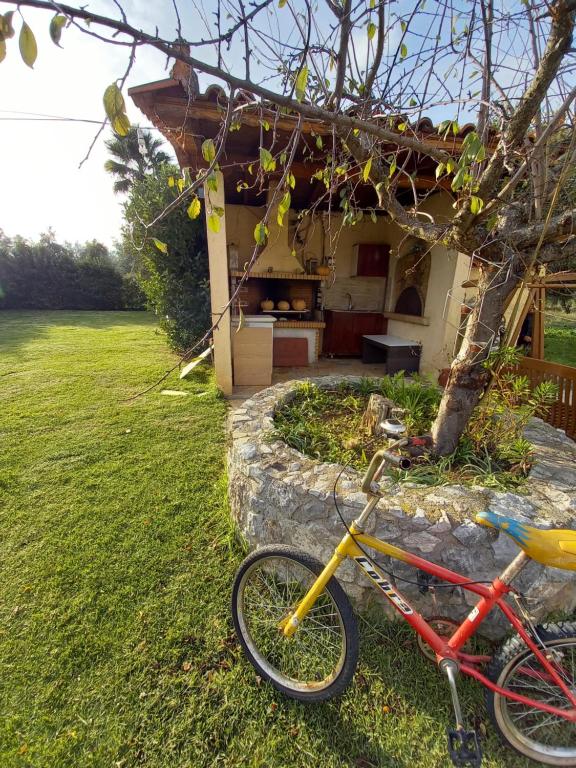 a bicycle parked in front of a house at Phaedra Electra Estate 