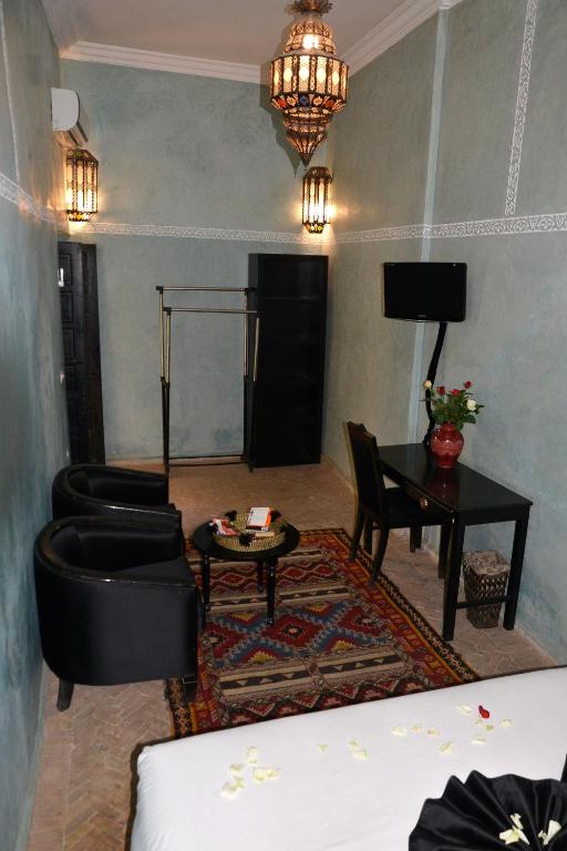 Posezení v ubytování Riad Dar La Rose