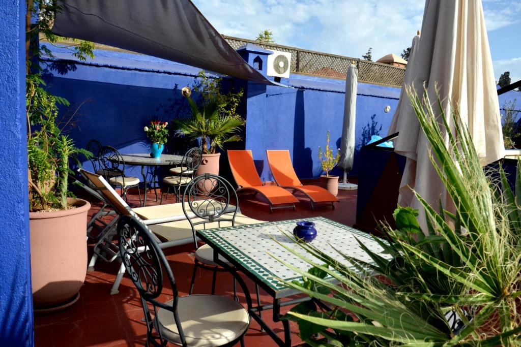 Posezení v ubytování Riad Dar La Rose