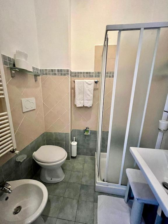 Koupelna v ubytování Hotel Centrale