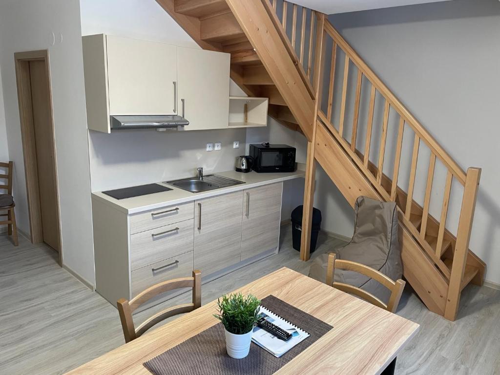 Kuchyň nebo kuchyňský kout v ubytování Apartmány Na Výsluní Dolní Morava