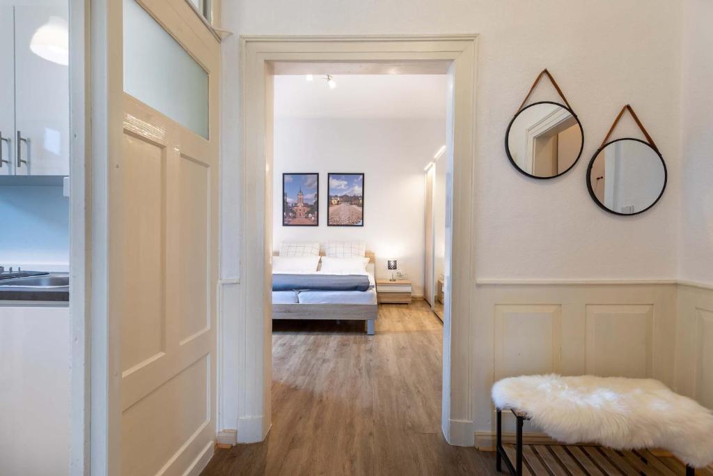 Postel nebo postele na pokoji v ubytování Apartment 54 - Ferienwohnung Bad Arolsen