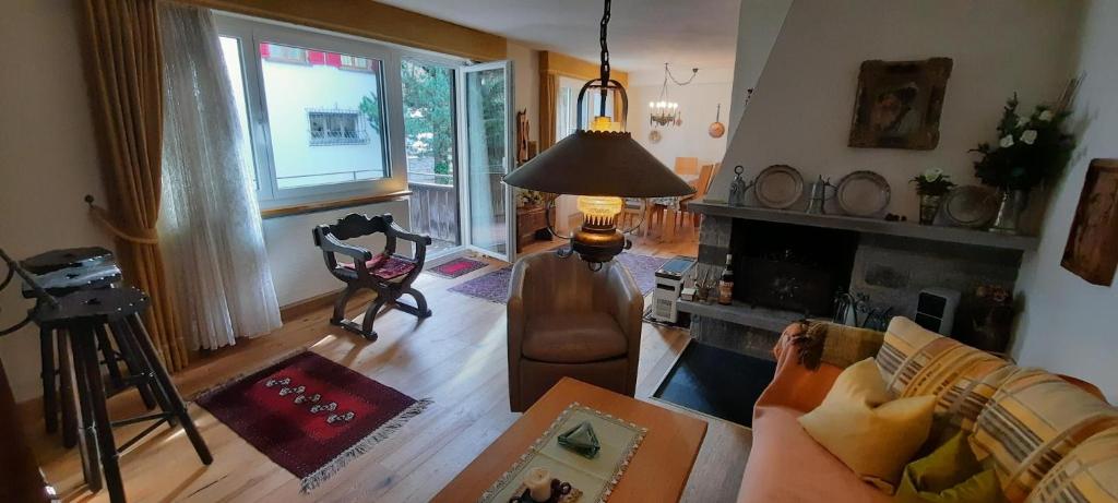Posezení v ubytování Ferienwohnung nähe Madrisa