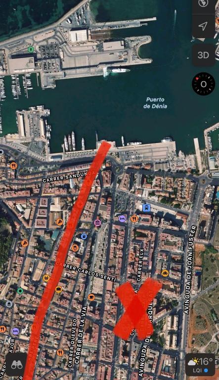 Nespecifikovaný výhled na destinaci Denia nebo výhled na město při pohledu z apartmánu