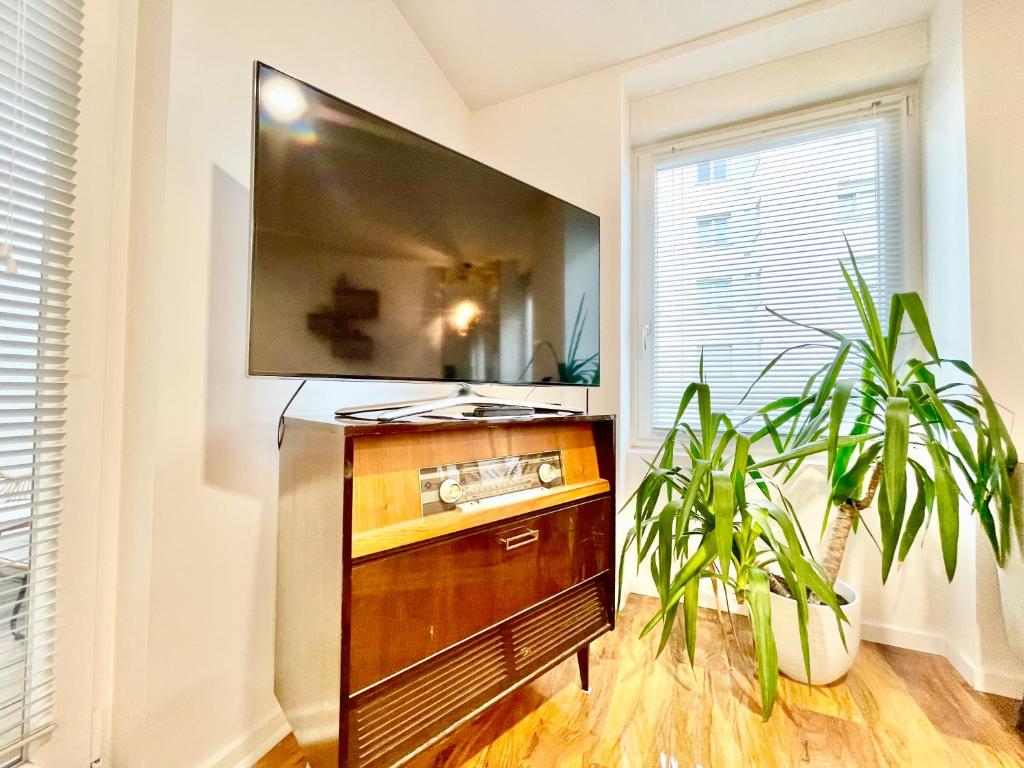 Televízia a/alebo spoločenská miestnosť v ubytovaní LE ROSACKER - Proche centre ville et gare - Terrasse - Parking gratuit 2 places - 2 chambres - 2 salles de bain - Netflix