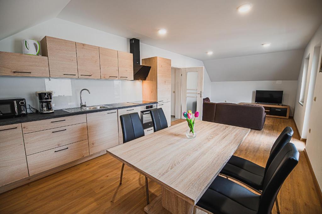 Kuchyň nebo kuchyňský kout v ubytování Mojčin Pisker Apartment House