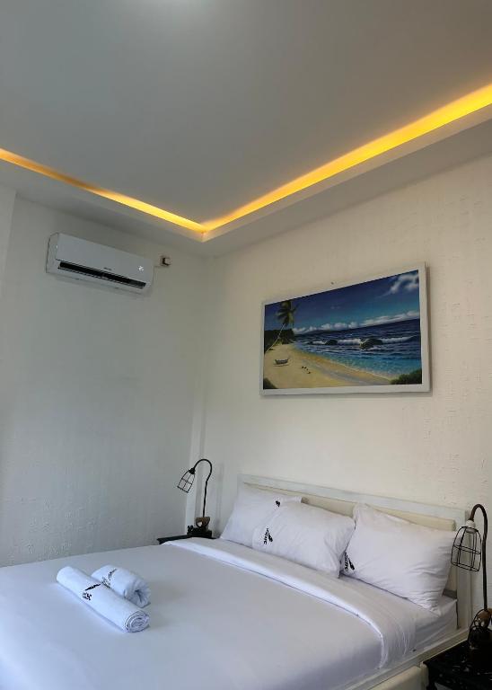 Postel nebo postele na pokoji v ubytování ImahBC Surfcamp