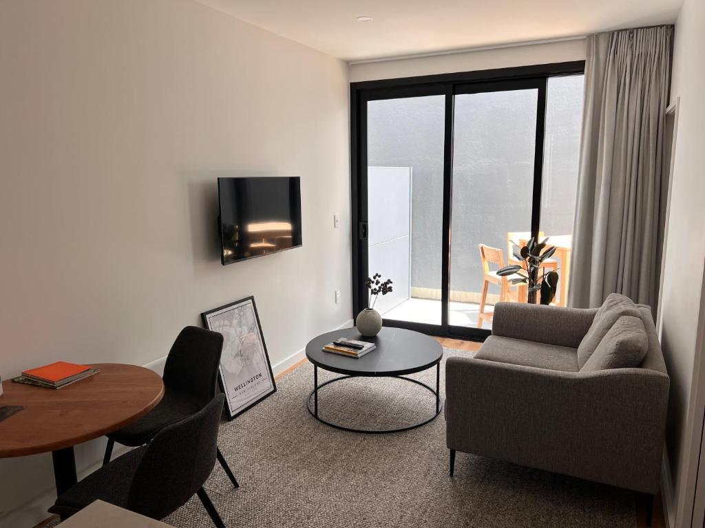 พื้นที่นั่งเล่นของ Stylish 2 bedrooms townhouse in central Wellington