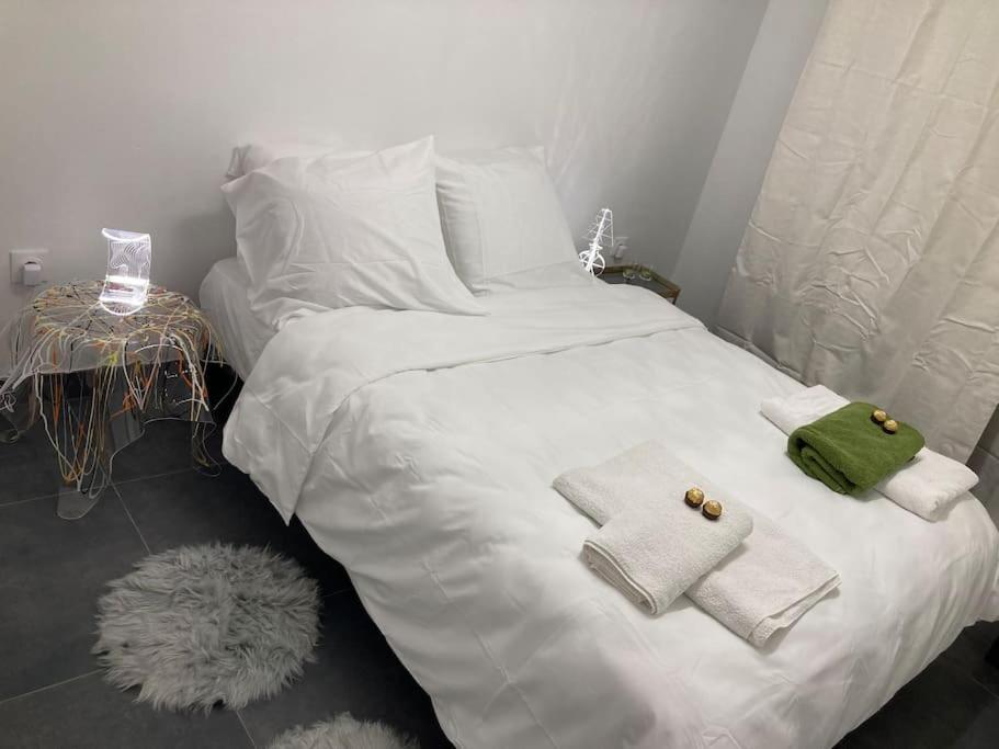 Un pat sau paturi într-o cameră la Strasbourg «La source de ValAuRa » De l’Eau à l’Or