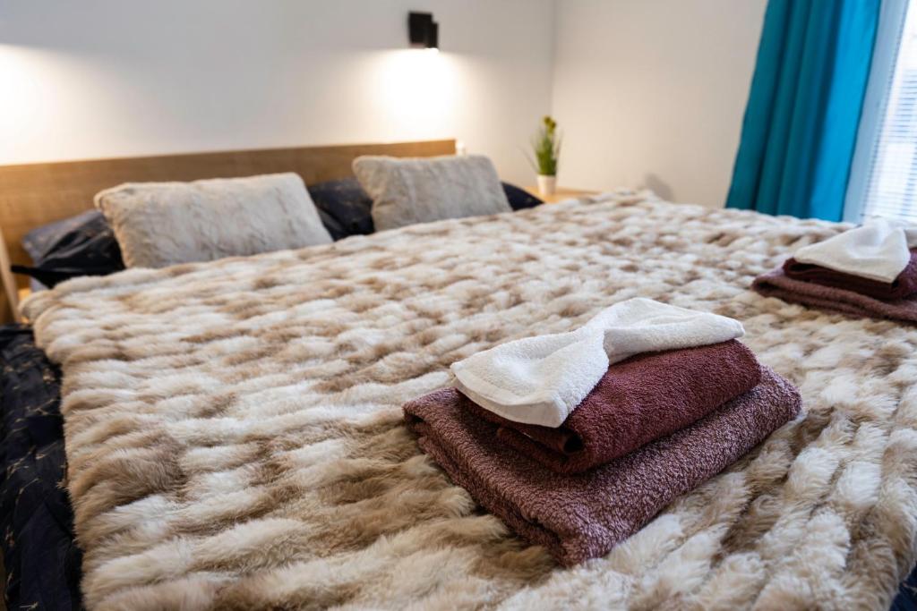 Postel nebo postele na pokoji v ubytování Apartmán 101 Vila Zuberec