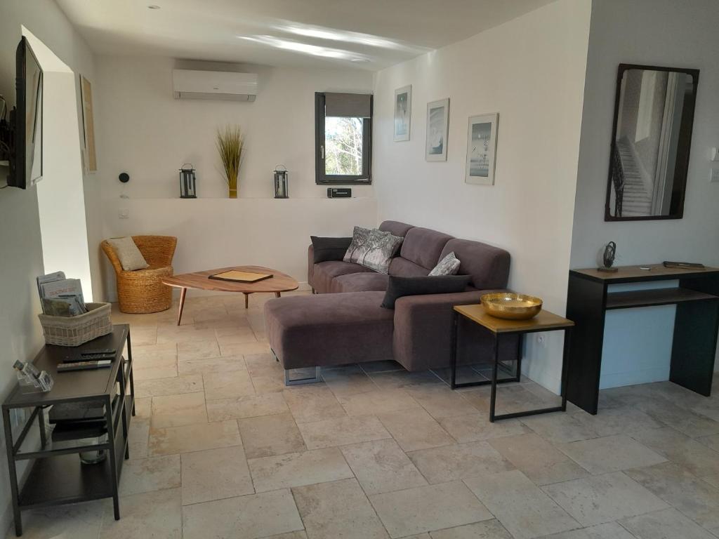 Posezení v ubytování Gîte le Figuier