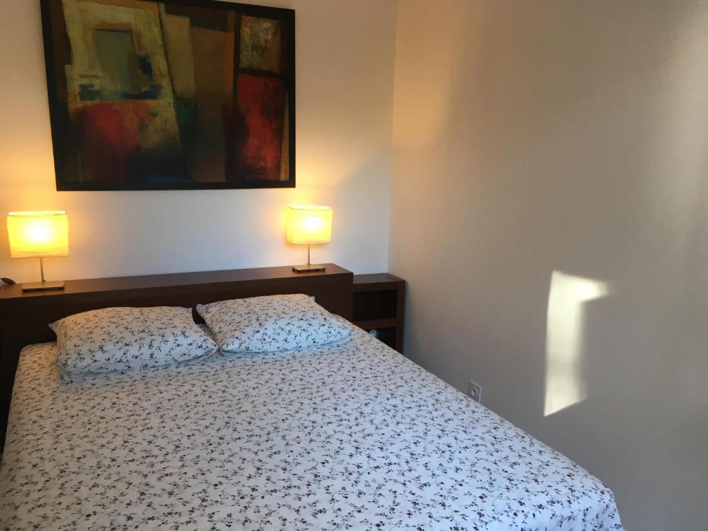 Postel nebo postele na pokoji v ubytování Gîte le Figuier
