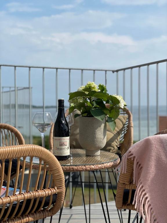Balkón nebo terasa v ubytování Hotell Hanöhus Hällevik