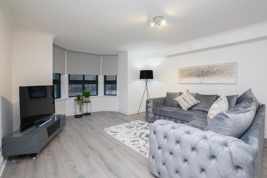 Ruang duduk di Panacotta House - Luxury 1 Bed Apartment in Aberdeen