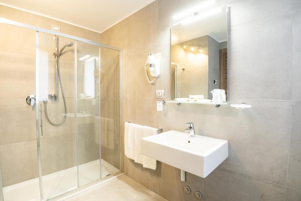 Koupelna v ubytování Hotel Centrale