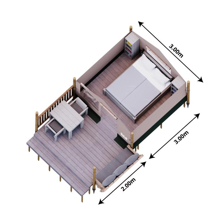Půdorys ubytování Safaritent Lodge 2 plus
