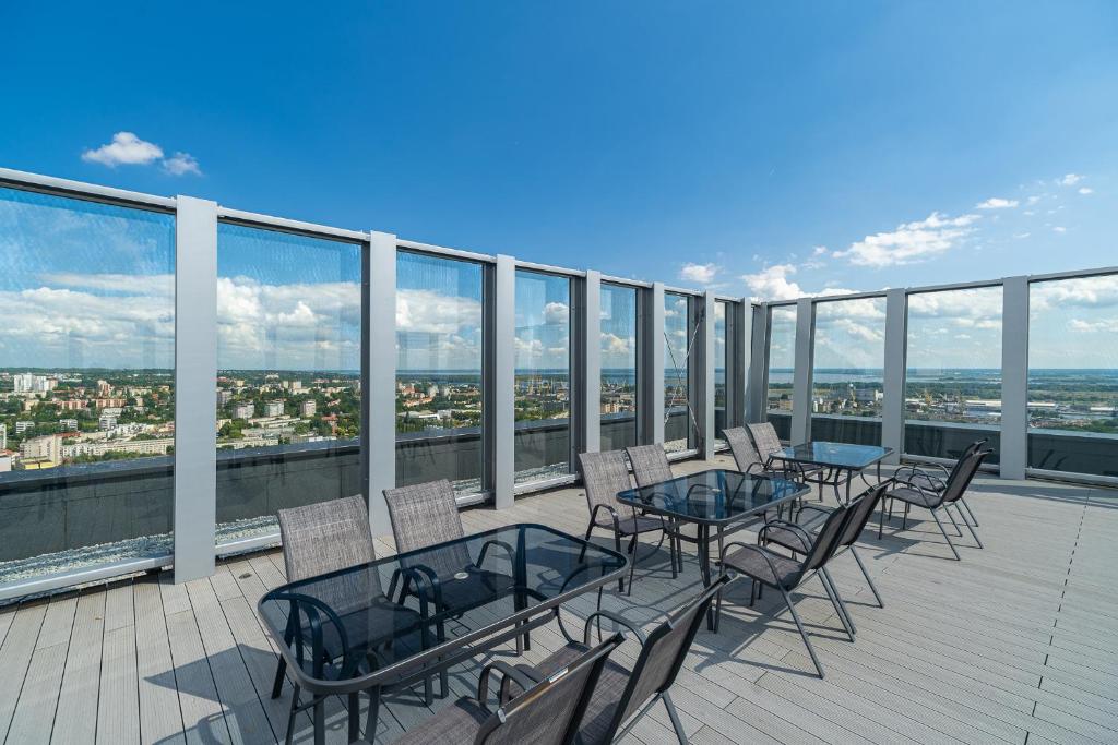 Balkón alebo terasa v ubytovaní MARGI Tokyo LUX STUDIO BALCONY POOL SAUNA