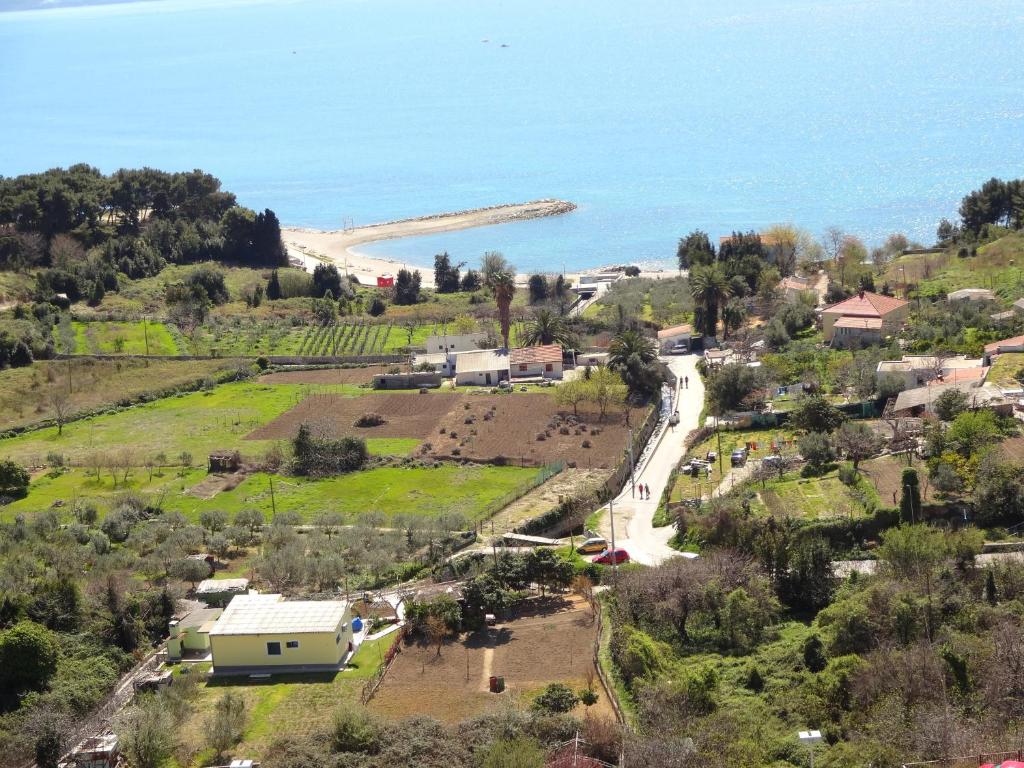 an aerial view of a small town with a beach at Apartment Amalfi in Split