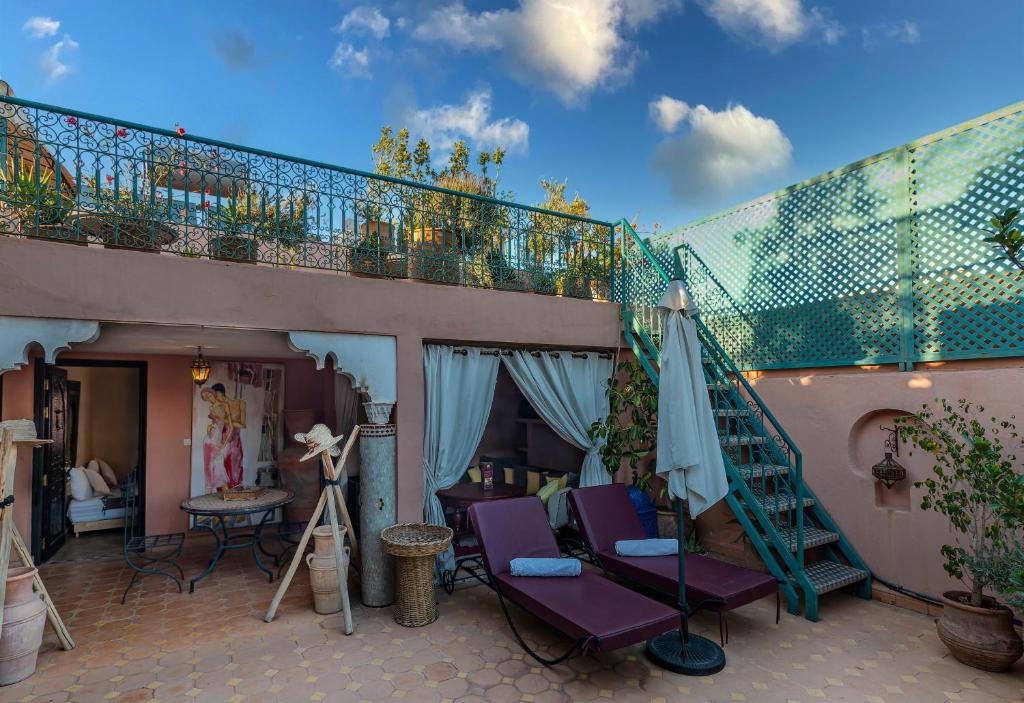 Balkón nebo terasa v ubytování Villa Soraya Hammam & Jacuzzi