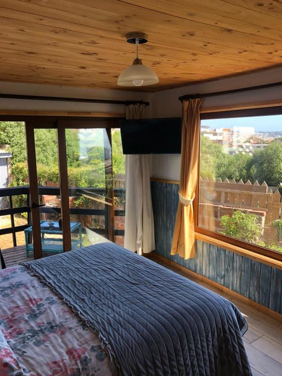 Postel nebo postele na pokoji v ubytování Hostal F