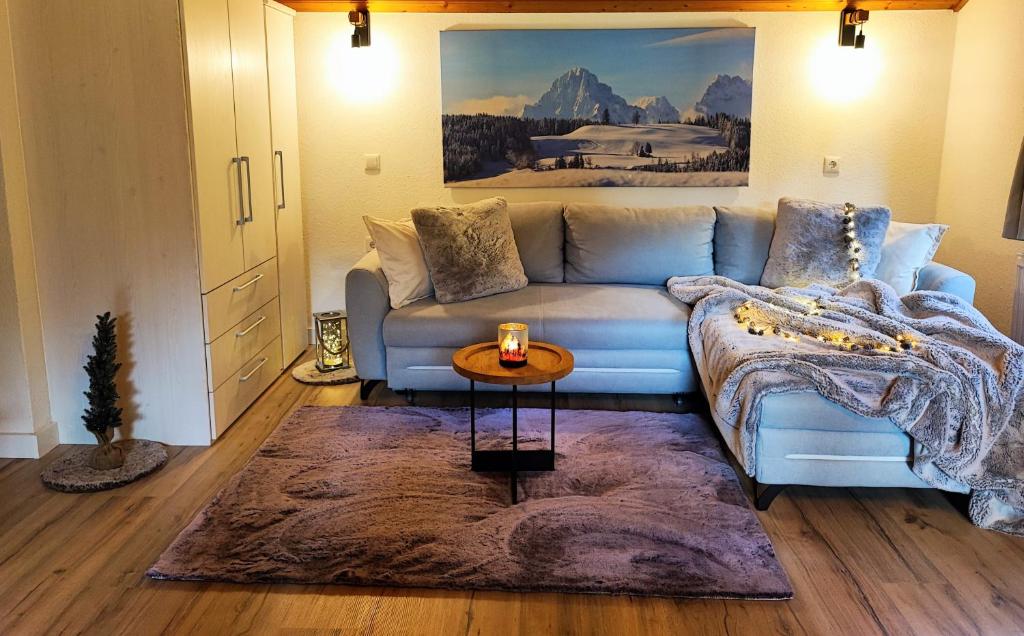 Area soggiorno di Villa Bischofsberg - Lärchen-Wellness Apartment