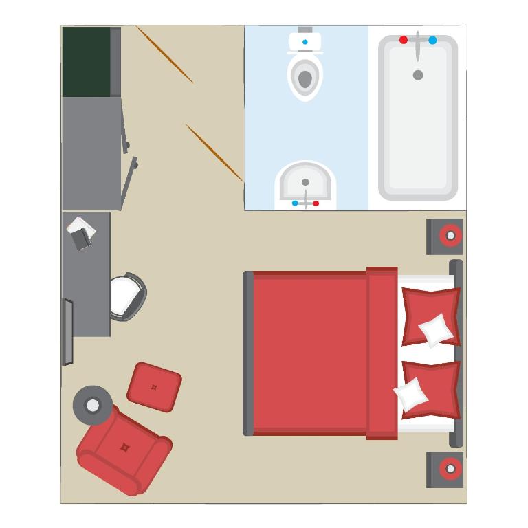 Plán poschodí v ubytovaní Classic Rooms by Crystal