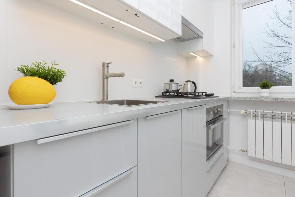 Kuchyňa alebo kuchynka v ubytovaní Warsaw Portofino Apartment by Noclegi Renters
