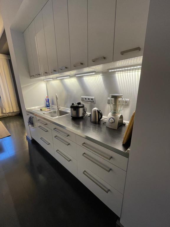 Kuchyň nebo kuchyňský kout v ubytování TruRetreats Design Loft für 8 Personen I Riesige Küche I eCharger I 65z SmartTV I 150qm