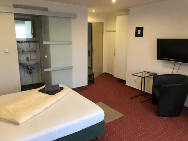 TV a/nebo společenská místnost v ubytování Hotel Saarland Lebach
