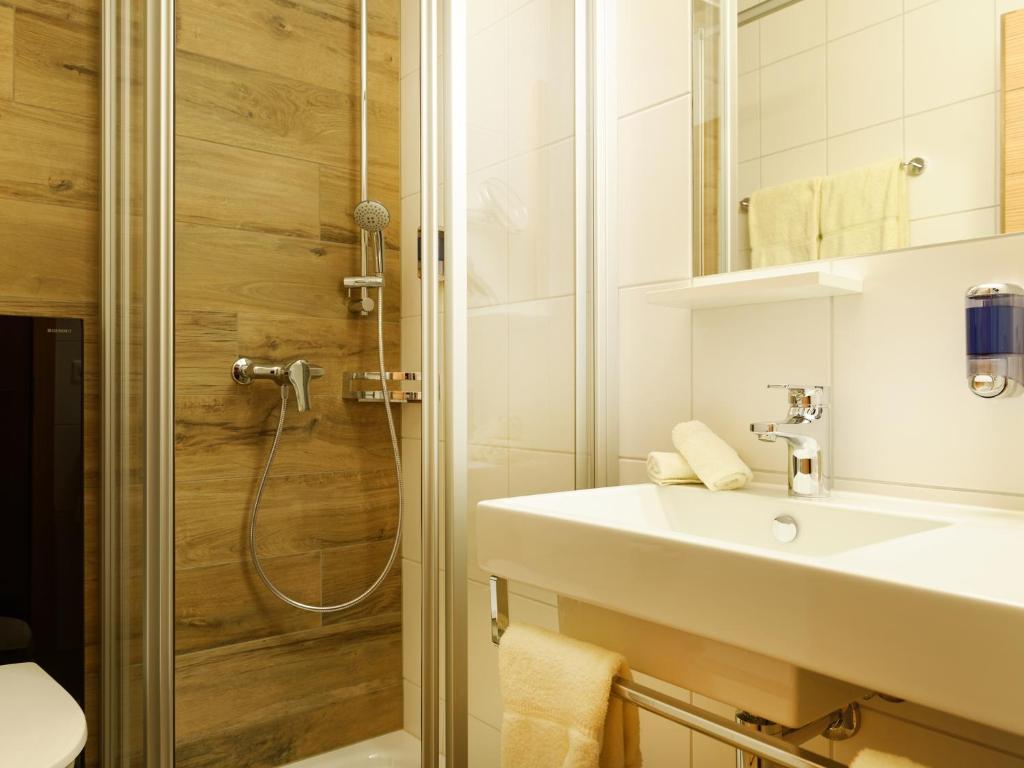 Koupelna v ubytování Hotel Plateau Rosa