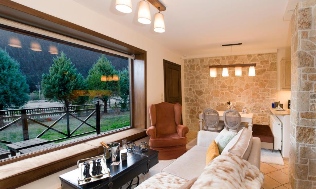 Posezení v ubytování Parnassos Chalets