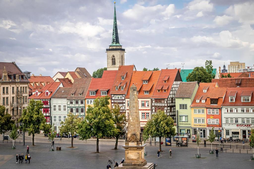 Nespecifikovaný výhled na destinaci Erfurt nebo výhled na město při pohledu z apartmánu