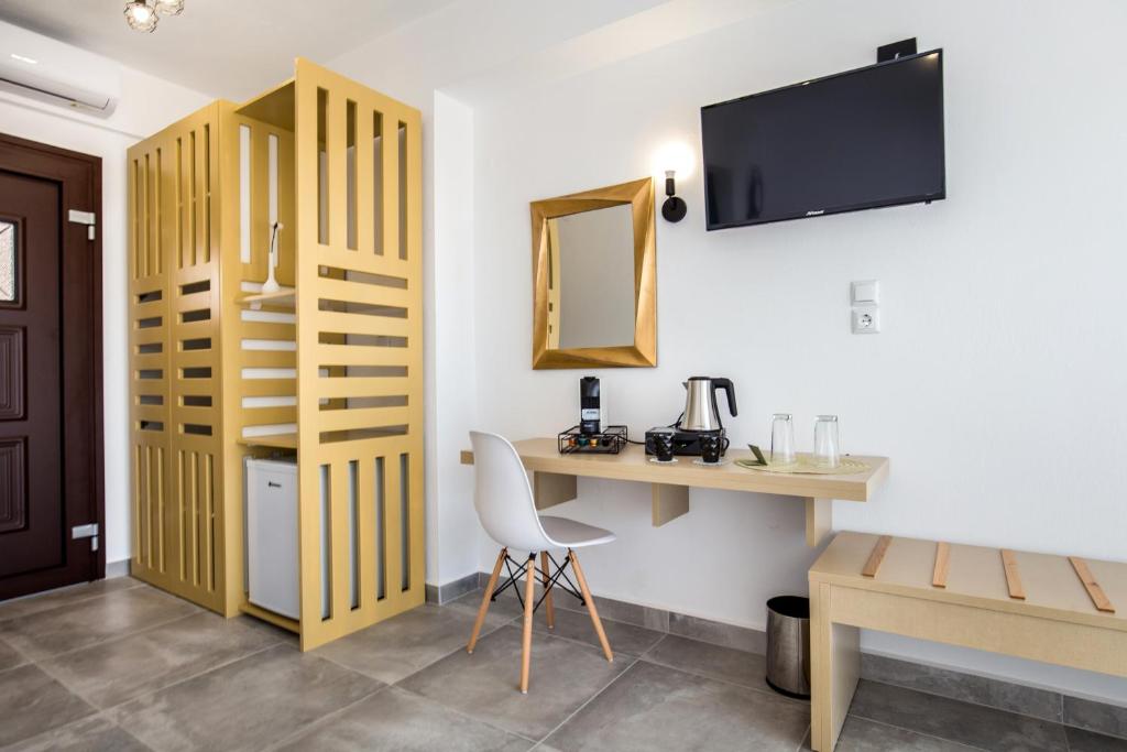 Kuchyň nebo kuchyňský kout v ubytování Ermioni Sea View Hotel