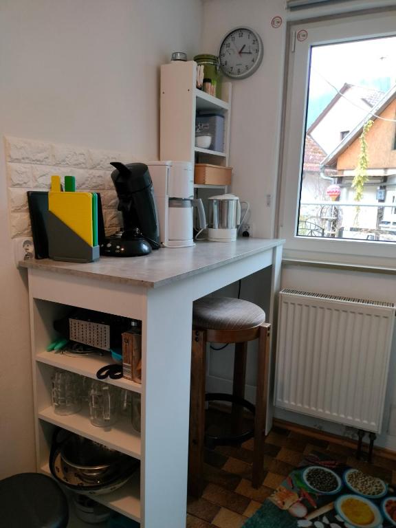 Kuchyň nebo kuchyňský kout v ubytování Ferienwohnung TAL-ECK