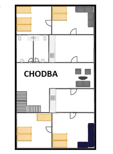 Půdorys ubytování Chalupa U Kolibříka