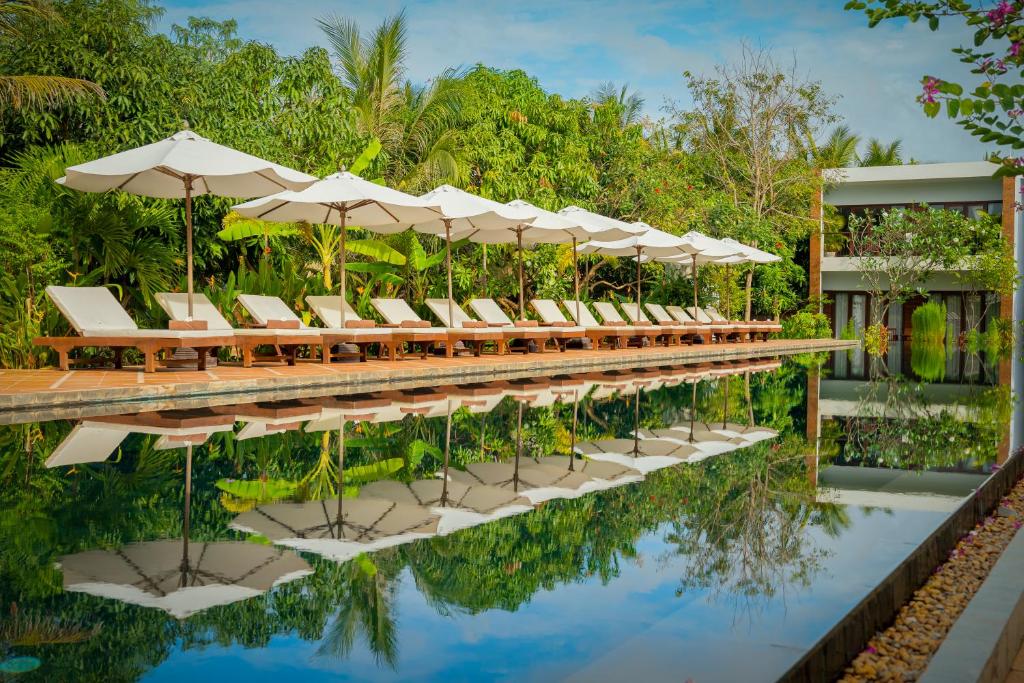 Zahrada ubytování Khmer House Resort