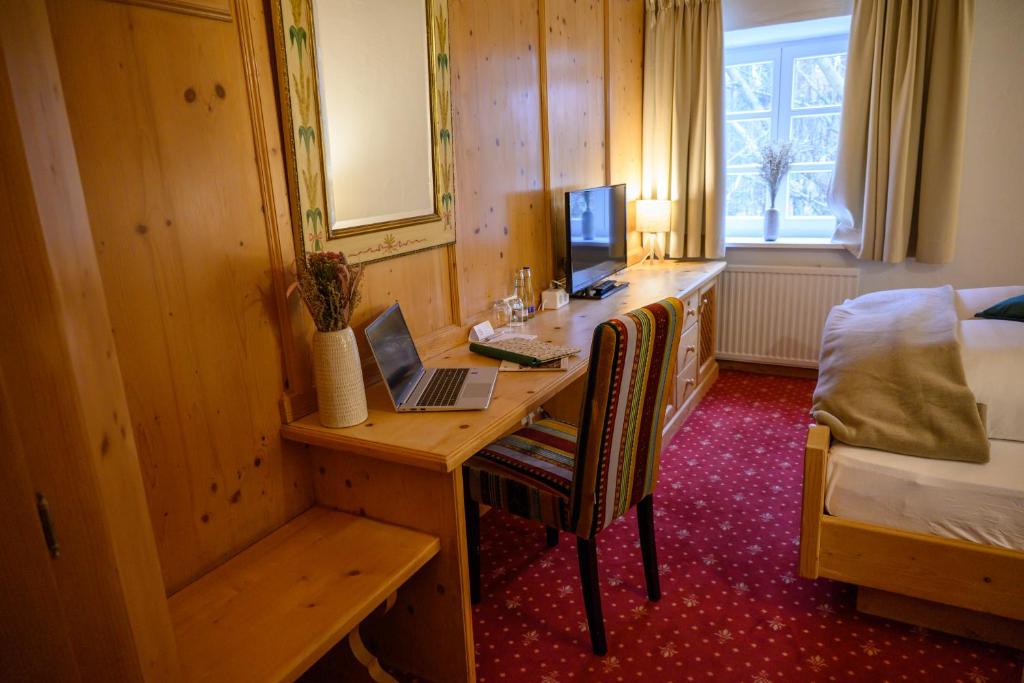Postel nebo postele na pokoji v ubytování InselMühle