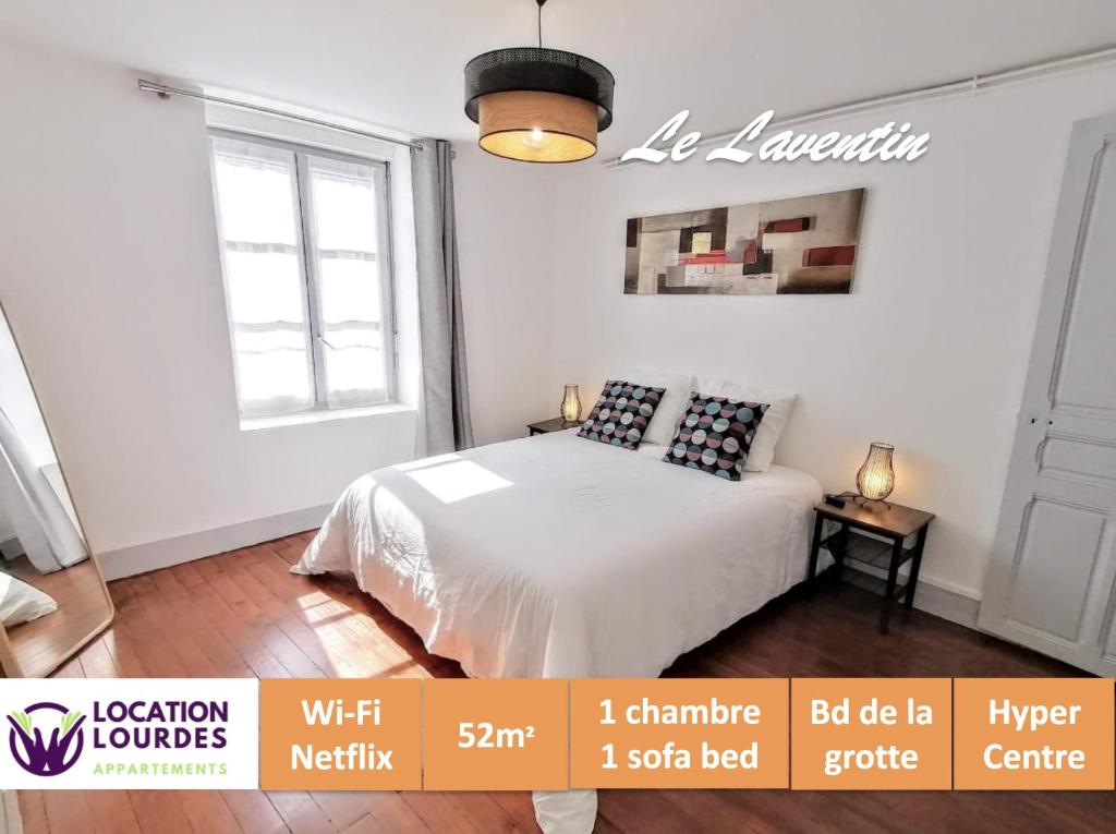 Llit o llits en una habitació de Le Laventin - 52m2 - Boulevard de la Grotte - Hyper Centre